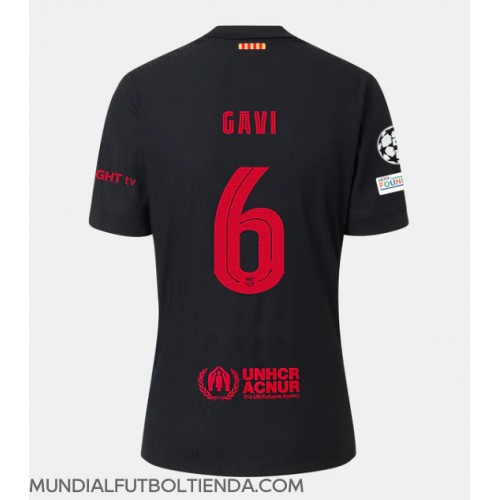 Camiseta Barcelona Paez Gavi #6 Segunda Equipación Replica 2024-25 mangas cortas